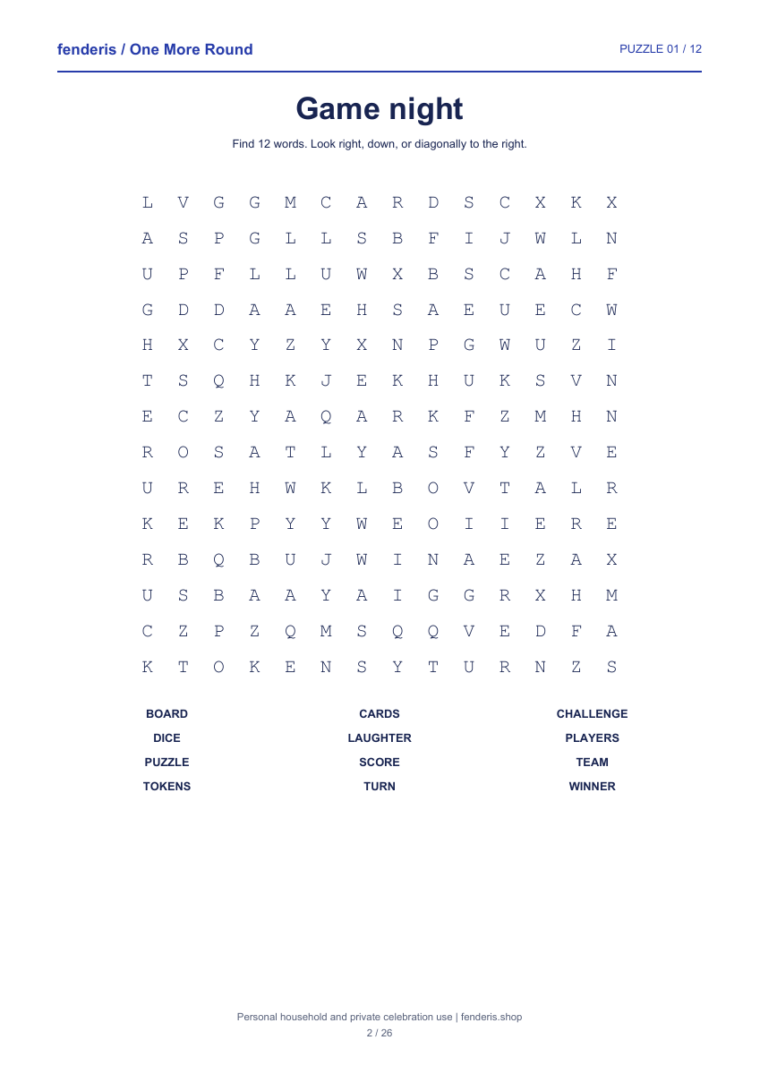 family — one of six included collections, actual puzzle preview